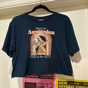 Party In Amsterdam Vegas Tee Travel Souvenir Vintage Trendy Crop Top